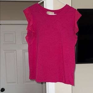 Michael Kors Pink Ruffle Sleeve Top